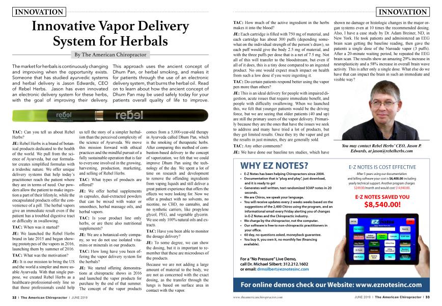 Innovative Vapor Delivery System for Herbals