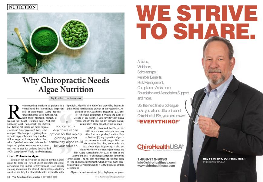 Why Chiropractic Needs Algae Nutrition