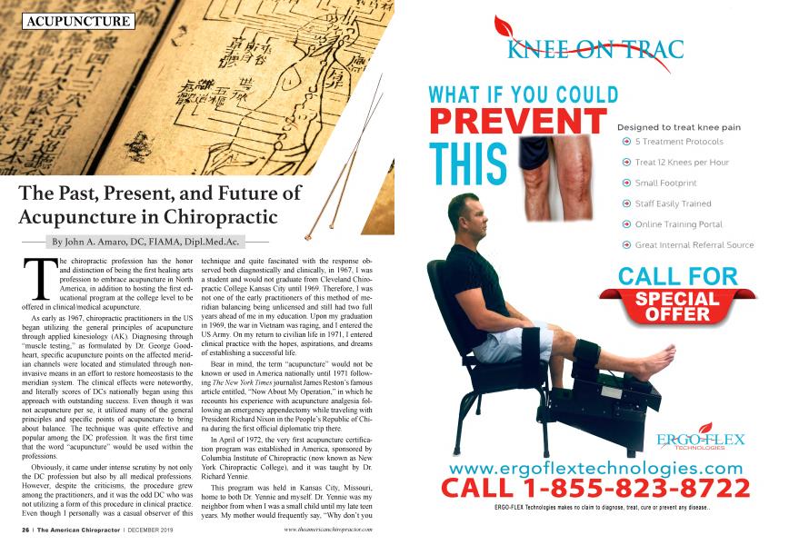 The Past, Present, and Future of Acupuncture in Chiropractic