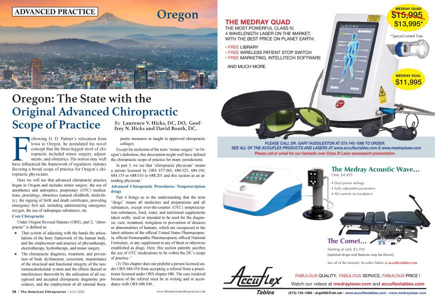 Oregon: The State with the Original Advanced Chiropractic Scope of Practice