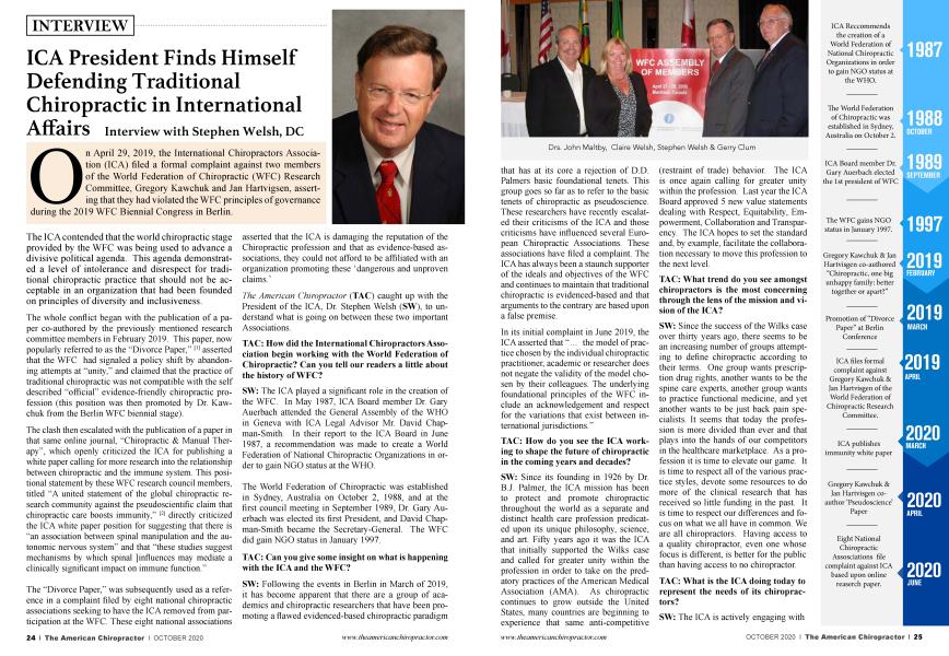 ICA President Finds Himself Defending Traditional Chiropractic in International Affairs