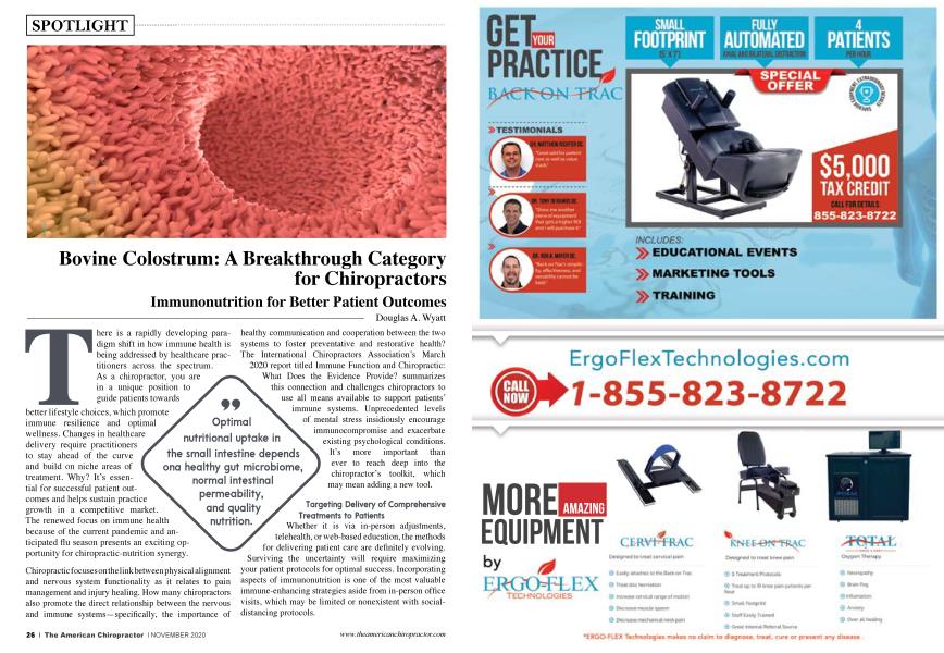 Bovine Colostrum: A Breakthrough Category for Chiropractors