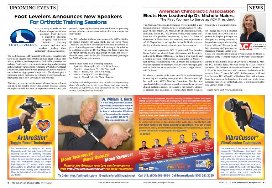 American Chiropractic Association Elects New Leadership Dr. Michele Maiers, The First Woman to Serve as ACA President