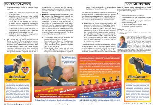 IMPAC Inc.: ArthroStim, Page: 20 - AUGUST 2021 | The American Chiropractor