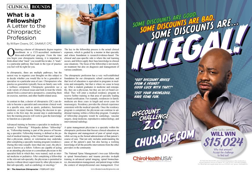 What is a Fellowship? A Letter to the Chiropractic Profession