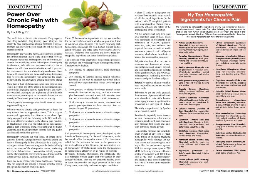 Power Over Chronic Pain with Homeopathy