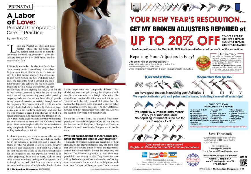 A Labor of Love: Prenatal Chiropractic Care in Practice