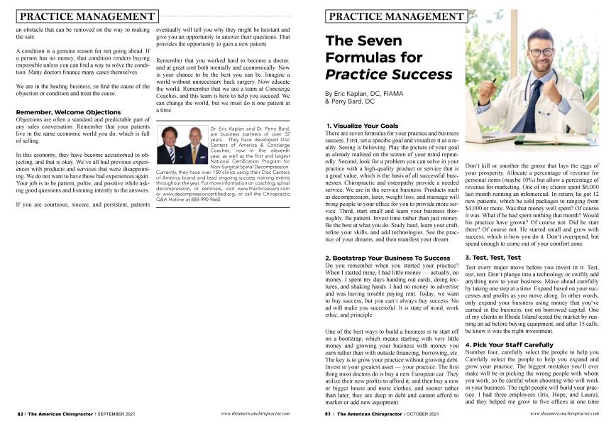 The Seven Formulas for Practice Success