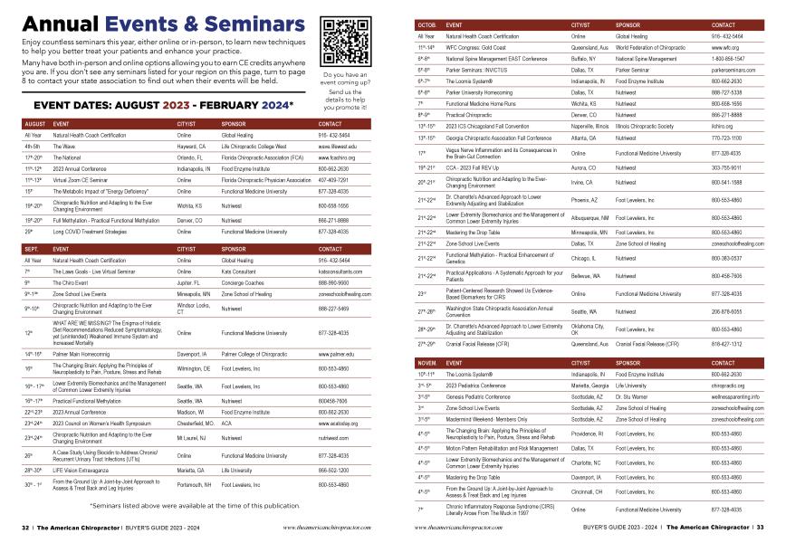 Annual Events & Seminars