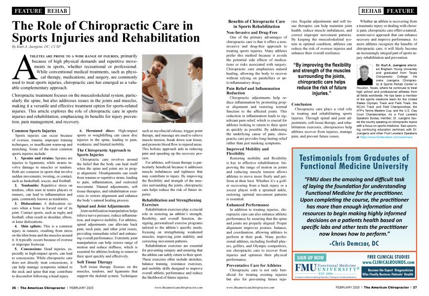 The Role of Chiropractic Care in Sports Injuries and Rehabilitation