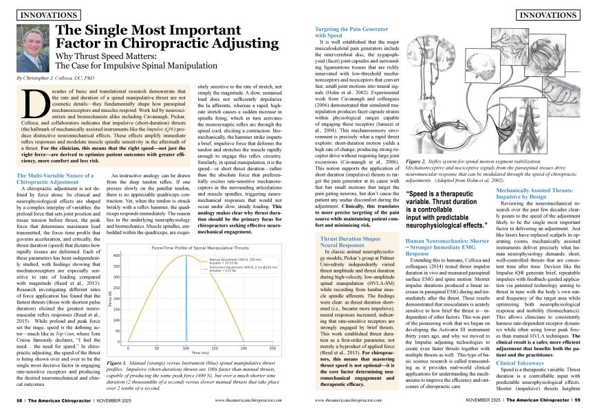 The Single Most Important Factor in Chiropractic Adjusting