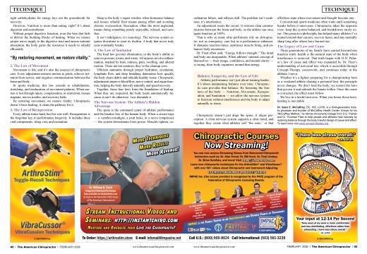 Advertisements, Page: 42 - FEBRUARY 2026 | The American Chiropractor